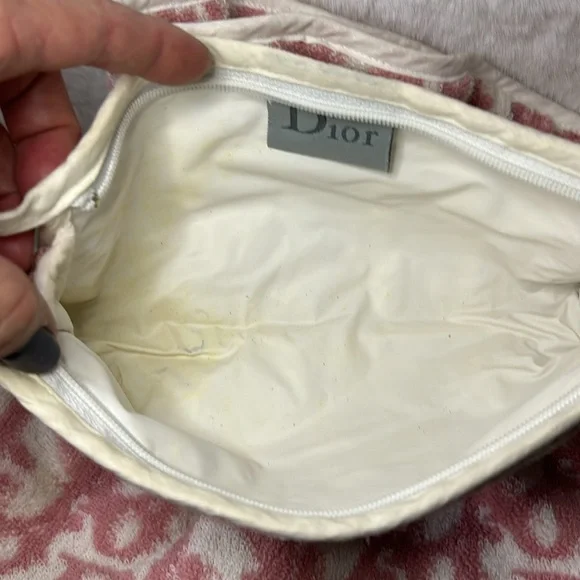 Dior cute pink and cream terry large drawstring bucket bag with pouch - Picture 15 of 17